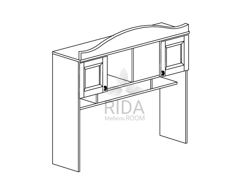 Надстройка к письменному столу белая