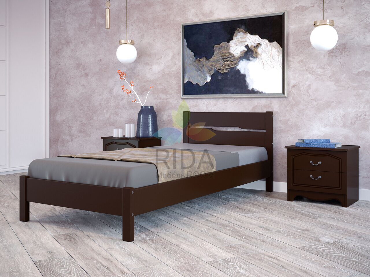 Кровать Вероника-5, Орех Темный | 90х200 см