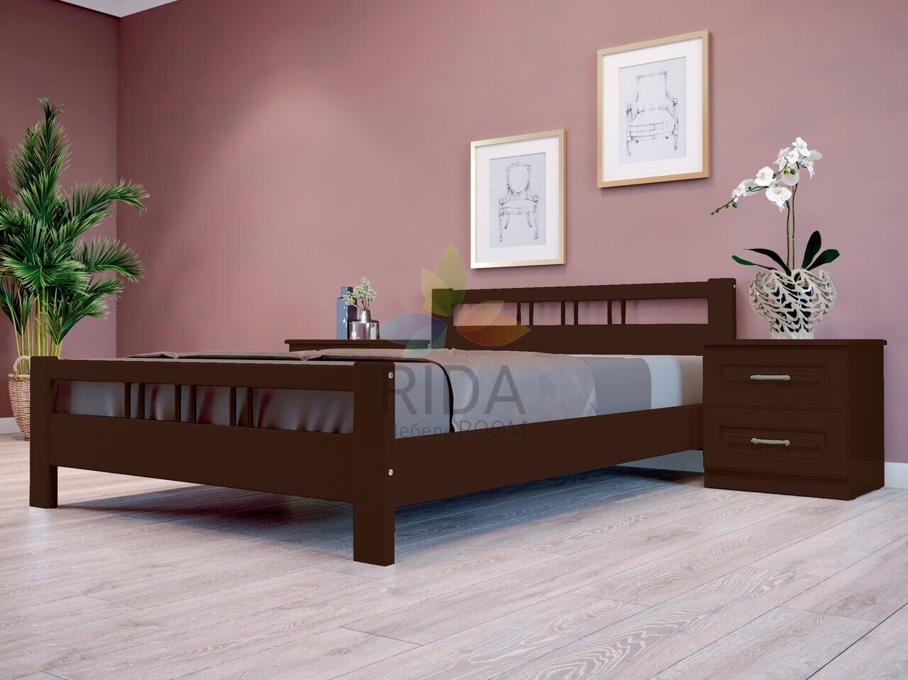 Кровать Вероника-3, Орех | 140х200 см